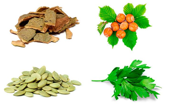 Ljudska zdravila za boj proti prostatitisu - lubje trepetlike, bučna semena, peteršilj in lešniki